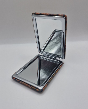 Зеркало карманное двухсторонее прямоугольное (8,5*6см) геометрия-1