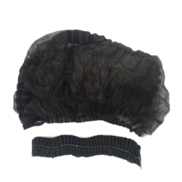 Шапочка Берет-сетка нетканая черная 100шт