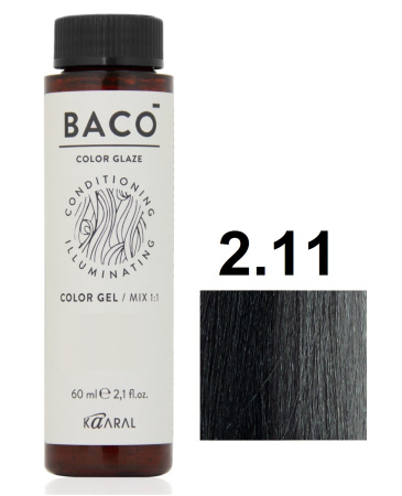 Kaaral Baco Color Glaze Жидкий краситель для волос 2/11 очень темный коричневый интенсивно-пепельный 60мл