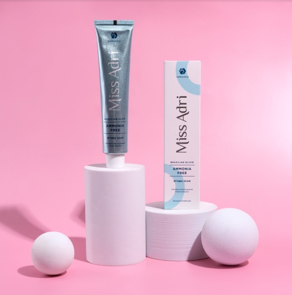 Adricoco Miss Adri Brazilian Elixir Ammonia free Крем-краска для волос 10/1 платиновый блонд пепельный 100мл