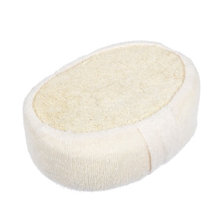 Мочалка для тела из Сизаля овальная Brillantine 13*15*5см, белая