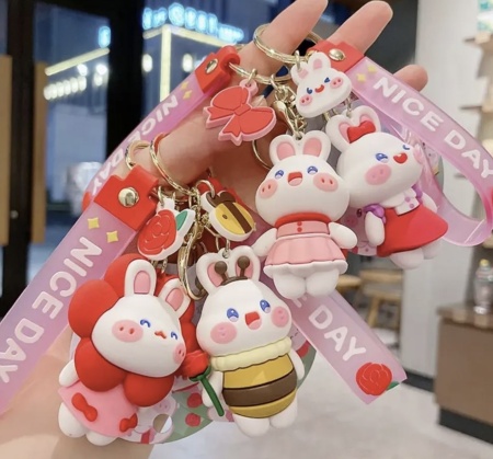 Брелок Зайчик розовое платье с бантом (Just for You)