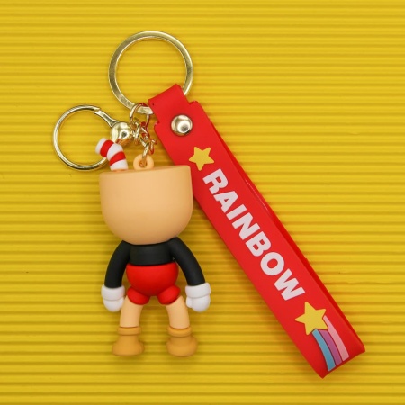 Брелок Капхед/ красные штаны (Rainbow)