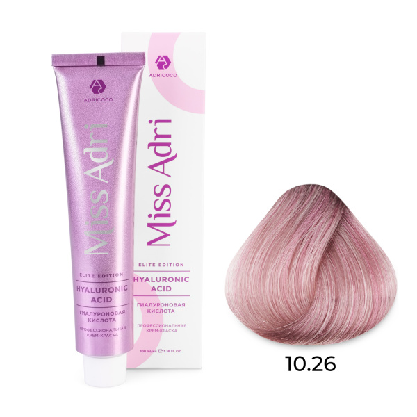 Adricoco Miss Adri Elite Edition Крем-краска для волос 10/26 платиновый блонд розовый 100мл