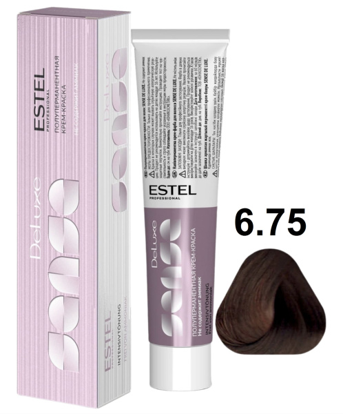 Estel Professional De luxe Sense Крем-краска для волос 6/75 темно-русый коричневый-красный 60мл