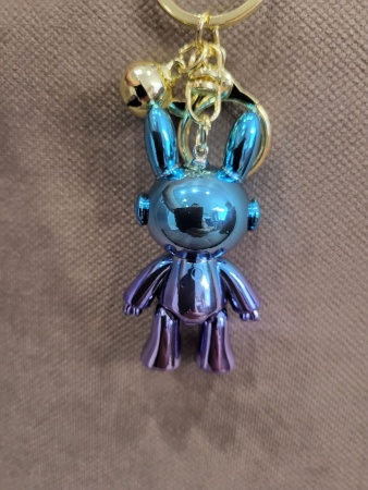 Брелок Космонавт Заяц перламутровый синий (Candy)