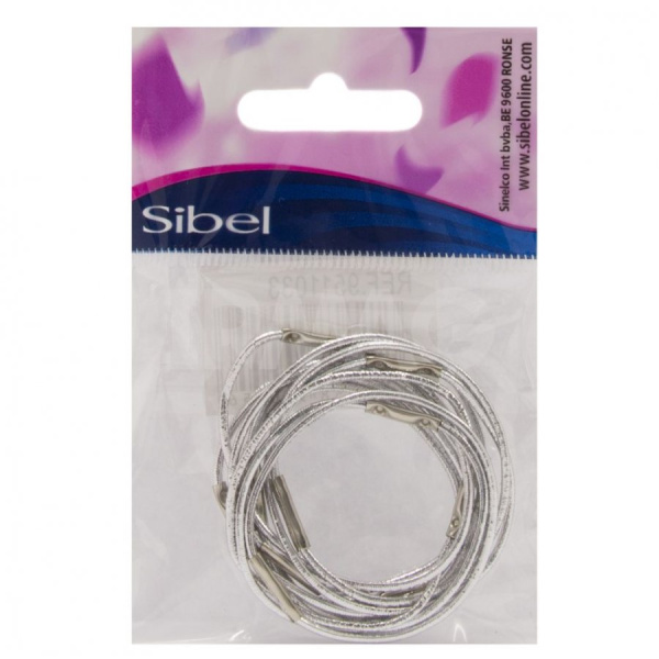 Резинки для волос Sibel серебр. (10 шт/уп)