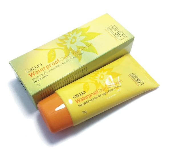 Cellio Cолнцезащитный крем водостойкий Waterproof Daily Sun Cream SPF50+ 70гр