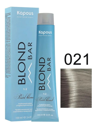 Kapous Professional Крем-краска для волос серии Blond Bar 021 альпийский снег с экстрактом жемчуга, 100мл