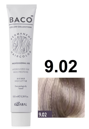 Kaaral Baco Permament Крем-краска для волос 9/02 очень светлый натурально-фиолетовый блондин 100мл