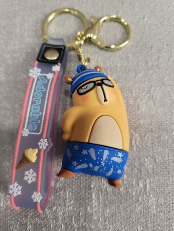 Брелок Мишка Пловец синий (Adorable)