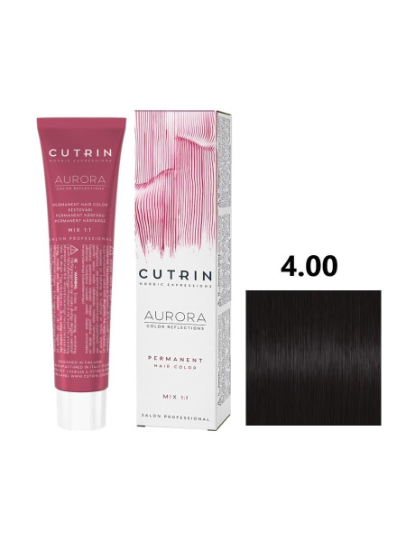 Cutrin Aurora крем-краска для волос 4/00 Интенсивный коричневый 60мл