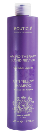 Bouticle Шампунь с анти-желтым эффектом для осветленных и седых волос Anti-Yellow Shampoo 500мл