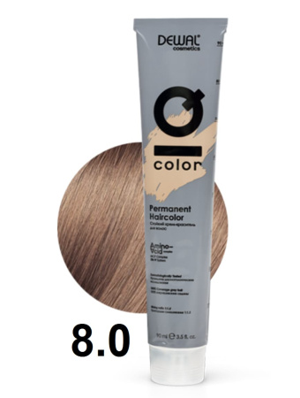 Dewal Cosmetics Крем-краска для волос IQ Color 8/0 светлый блондин, 90мл