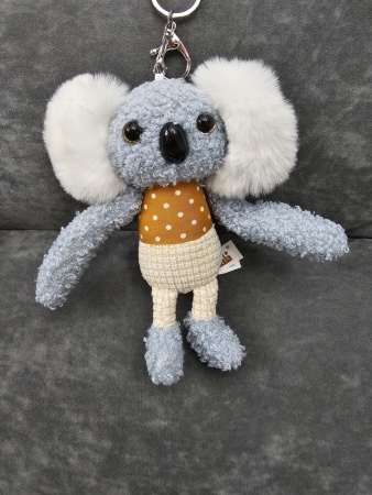 Брелок мягкая игрушка Коала синий/желтая кофта