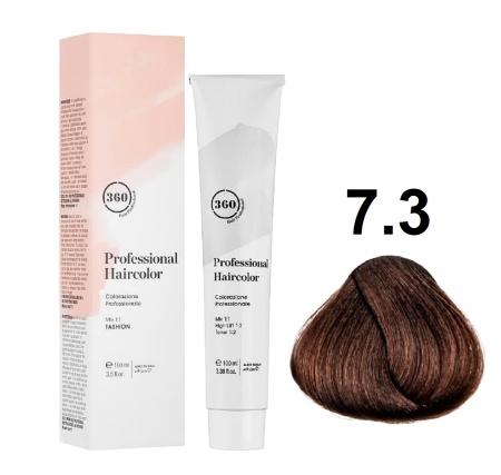 360 Professional Haircolor Крем-краска для волос 7/3 золотистый блондин 100мл