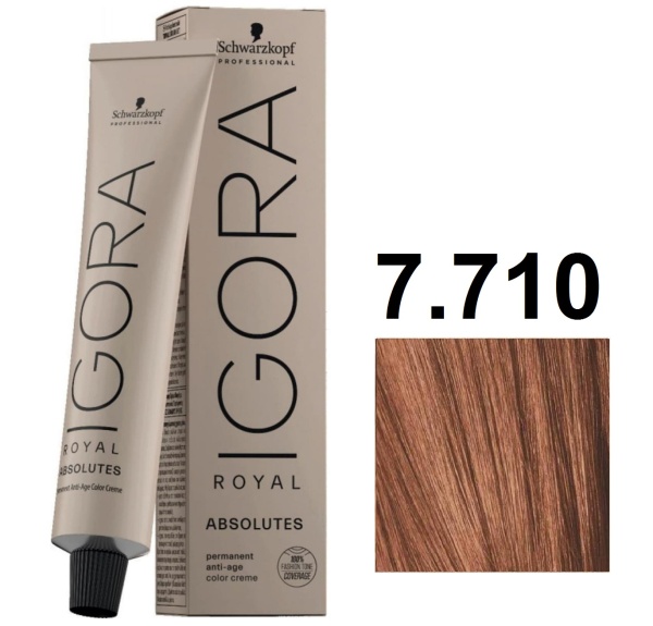Schwarzkopf Igora Royal Absolute Крем-краска для волос 7/710 средний русый медный сандрэ 60мл