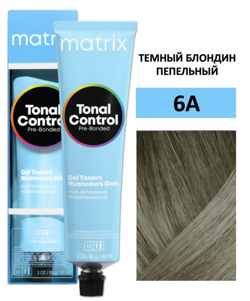 Matrix Tonal Control Гелевый тонер с кислотным РН для волос 6A темный блондин пепельный 90мл