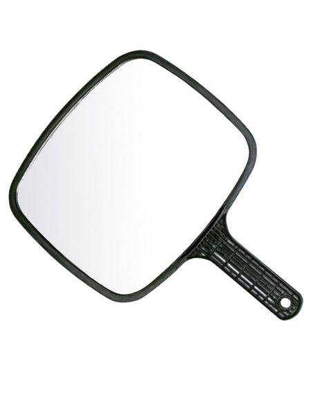 Зеркало парикмахерское заднего вида с ручкой черное 23х33 см