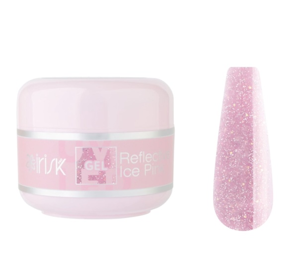 IRISK Гель для наращивания ногтей однофазный камуфлирующий ABC Reflective Ice Pink 15мл