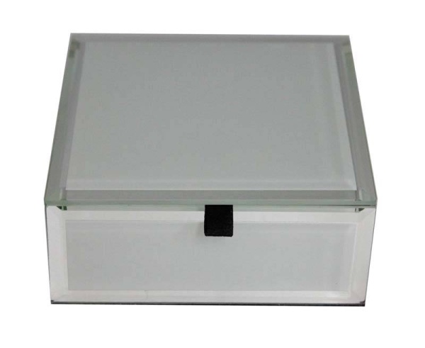Шкатулка для украшений Jardin D'Ete Инь-Ян HS-25773D (12 х 12 х 5 см) белая, сталь, стекло