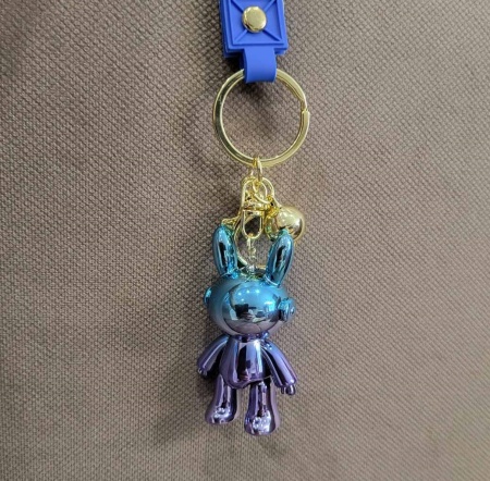 Брелок Космонавт Заяц перламутровый синий (Candy)