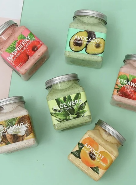 Wokali Скраб для тела Авакадо Avocado Sherbet Body Scrub 500мл
