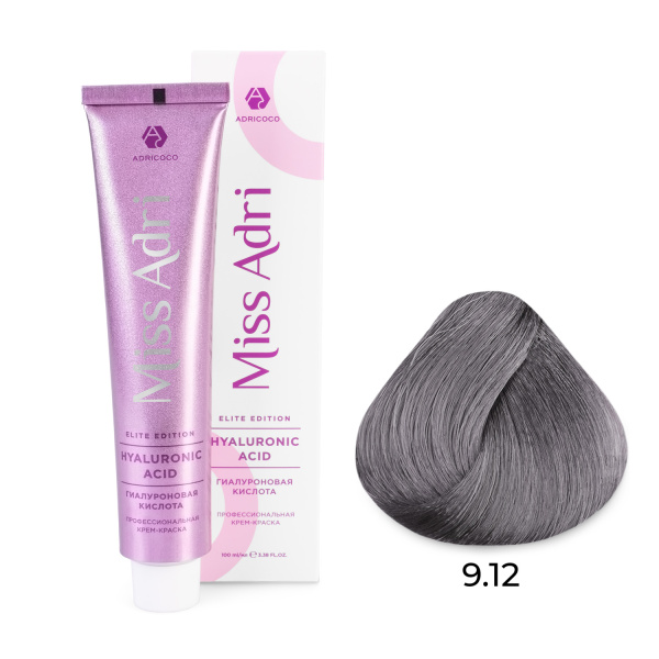 Adricoco Miss Adri Elite Edition Крем-краска для волос 9/12 очень светлый блонд пепельный перламутровый 100мл