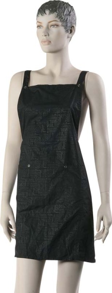 Фартук мастера DEWAL для стрижки Буквы, нейлон, черный 76x65 см