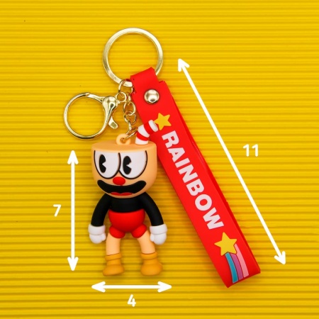 Брелок Капхед/ красные штаны (Rainbow)