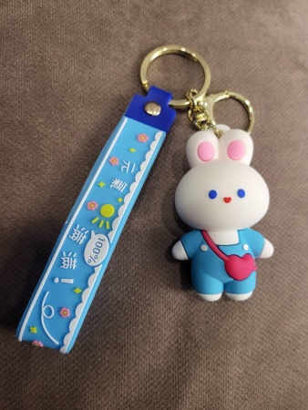 Брелок Зайчик синий комбинезон (Just for You)