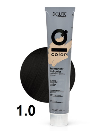 Dewal Cosmetics Крем-краска для волос IQ Color 1/0 черный, 90мл