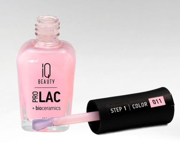 IQ Beauty Сolor ProLac+ Лак для ногтей укрепляющий с биокерамикой Oui, we №011 12,5мл