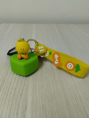 Брелок Сердце на колесиках зеленое, утенок