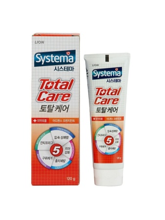 Lion Паста зубная комплексный уход со вкусом апельсина Systema Total Care Orange&Mint 120гр