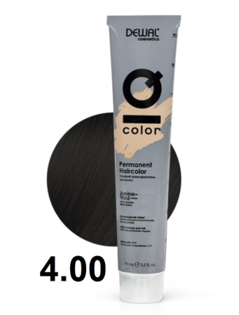 Dewal Cosmetics Крем-краска для волос IQ Color 4/00 интенсивный брюнет, 90мл