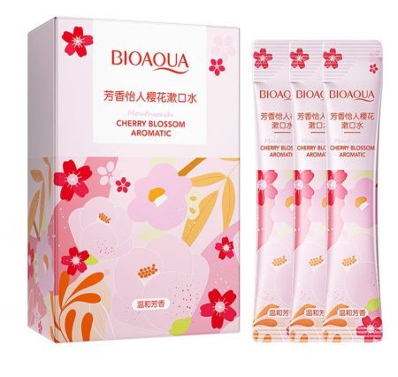 Bioaqua Ополаскиватель для свежести рта с экстрактом вишни Fragrance Vitality Cherry Blossom Mouthwash 10мл