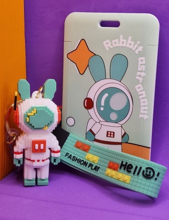 Бейдж для ID карты Заяц Космонавт