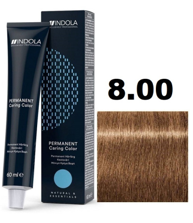 Indola Permanent Caring Color Крем-краска для волос 8/00 светлый русый интенсивный натуральный 60мл