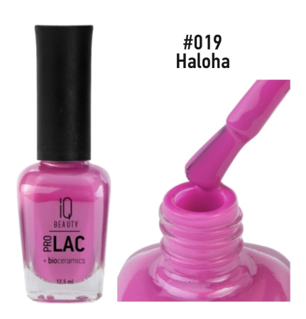IQ Beauty Сolor ProLac+ Лак для ногтей укрепляющий с биокерамикой Haloha №019 12,5мл