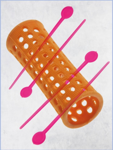 Шпильки для бигудей пластиковые малиновые 36 шт