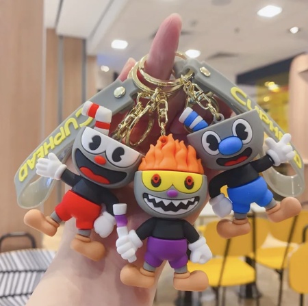 Брелок Капхед/ Кинг Дайс фиолетовые штаны (Cuphead)