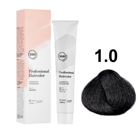 360 Professional Haircolor Крем-краска для волос 1/0 черный 100мл