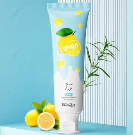 BioAqua зубная паста отбеливающая со вкусом лимона Lemon Bubble Soda Toothpaste 100гр