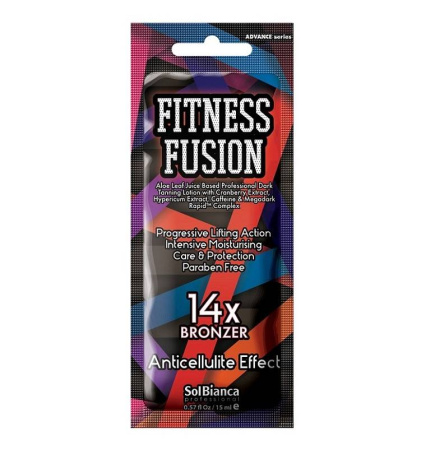 Solbianca Крем для загара Fitness Fusion с эффектом автозагара с экстрактом клюквы, зверобоя, кофеина (14 бронзаторов) 15 мл