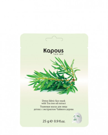 Kapous Маска для лица тканевая детокс с экстрактом Чайное Дерево 25г