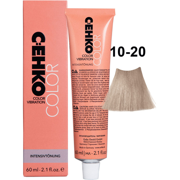 CEHKO Color Vibration крем-краска для волос 10/20 ультра-светлый пепельный блондин 60мл