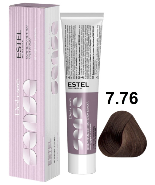 Estel Professional De luxe Sense Крем-краска для волос 7/76 русый коричневый-фиолетовый 60мл