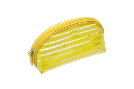 Косметичка Пляжный фрукт DEWAL BEAUTY BG-9 (19х8,5х11,5см) с желтыми полосами