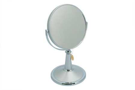 Зеркало настольное 2-стороннее круглое 5кр.ув. (15,5см) B6 209, серебро